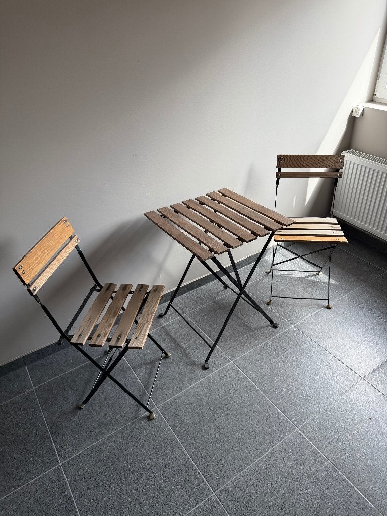 Tafel + stoelen buiten Tarno, Ophalen, Gebruikt, Vierkant