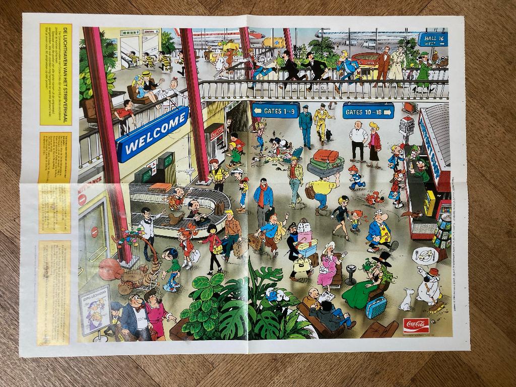 POSTER “De luchthaven van het stripverhaal” 1986 NIEUW, Enlèvement ou Envoi, Neuf, Rectangulaire horizontal, Autres sujets/thèmes