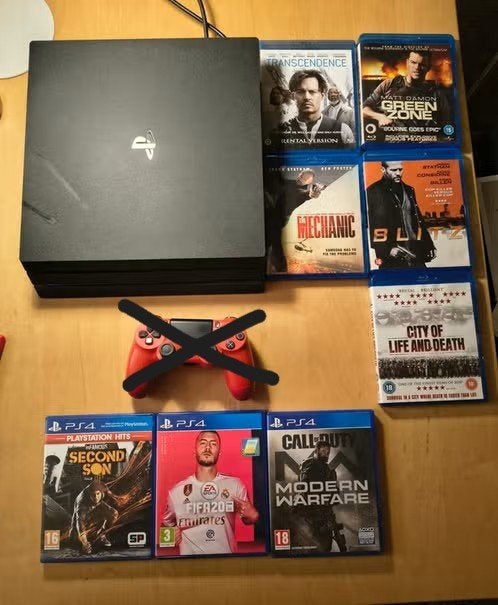 PS4 Pro zonder controller, spelletjes en films, Ophalen of Verzenden, 1 TB, Met 1 controller, Pro