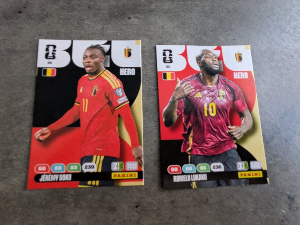 PANINI KAARTEN LUKAKU EN DOKU ADRENALYN WK 2026, Verzenden, Nieuw