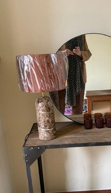 Stenen lamp met kap, Huis en Inrichting, Ophalen, Zo goed als nieuw, Met kap