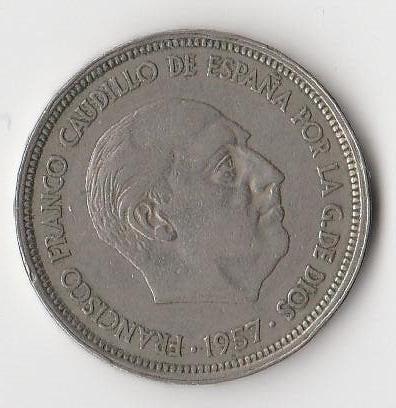 Espagne 50 pesetas, 1957 Gratuit, Enlèvement, Autres pays, Monnaie en vrac