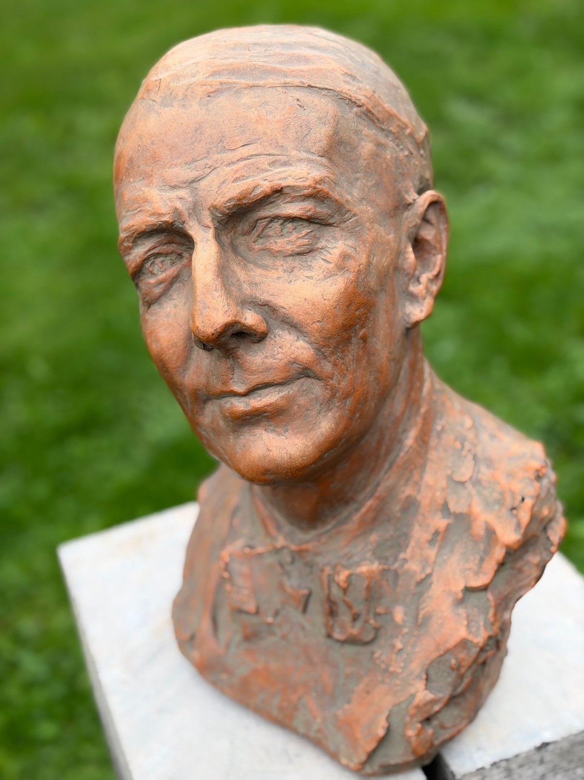 Zeer oude buste terracata 1930 getekent, Antiek en Kunst, Ophalen