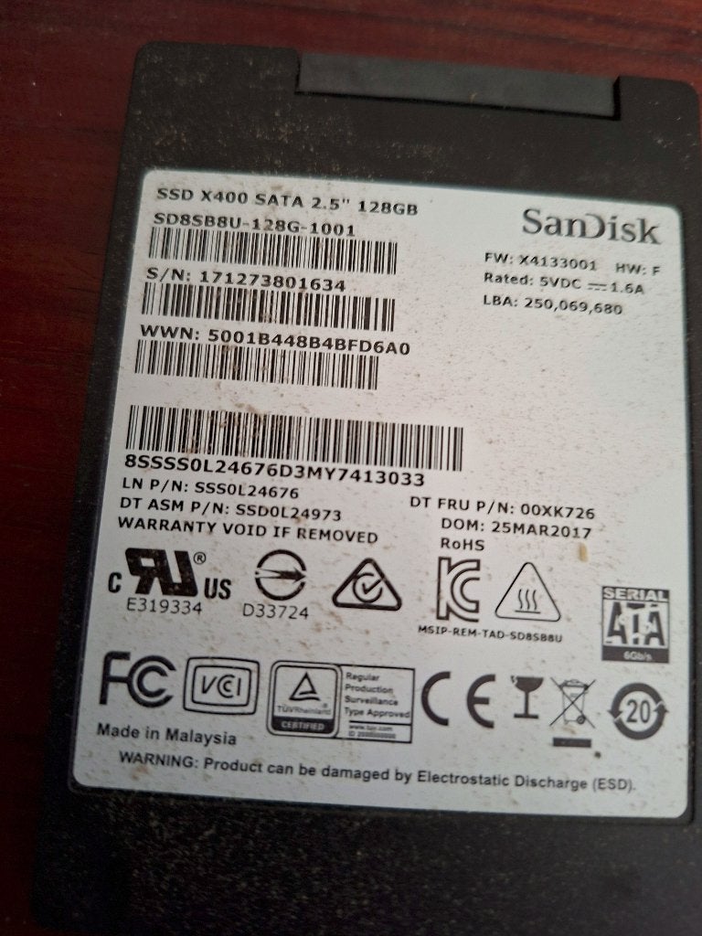 ssd 128GB, Computers en Software, Harde schijven, Ophalen, Gebruikt, Scandisk, Intern