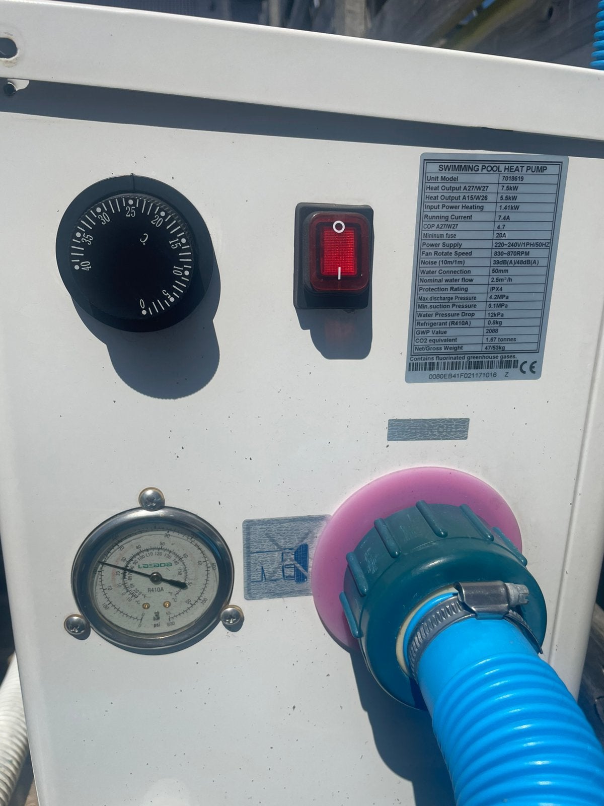 Zwembad warmtepomp 7,5 KW, Ophalen, Gebruikt, Verwarming