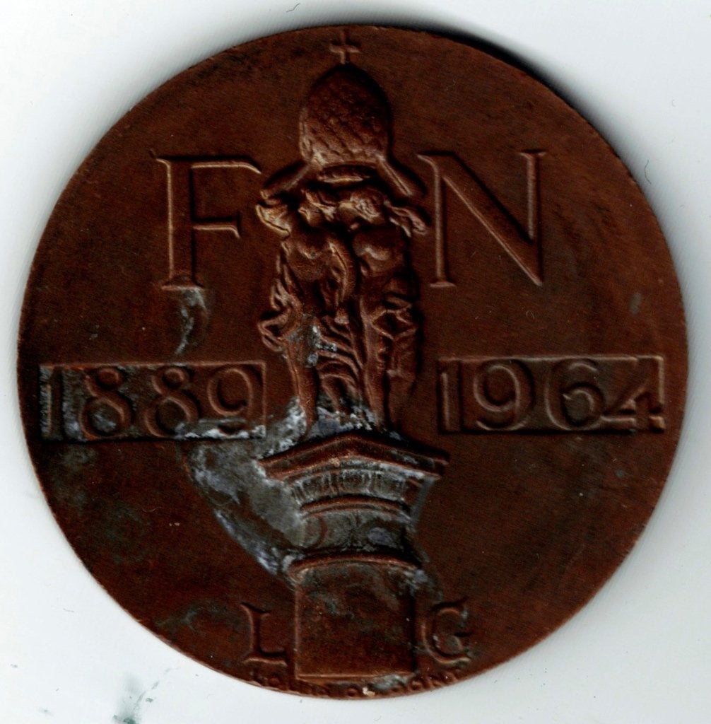 Médaille de bronze 75 ans usine d'armement FN Liège, Envoi, Bronze