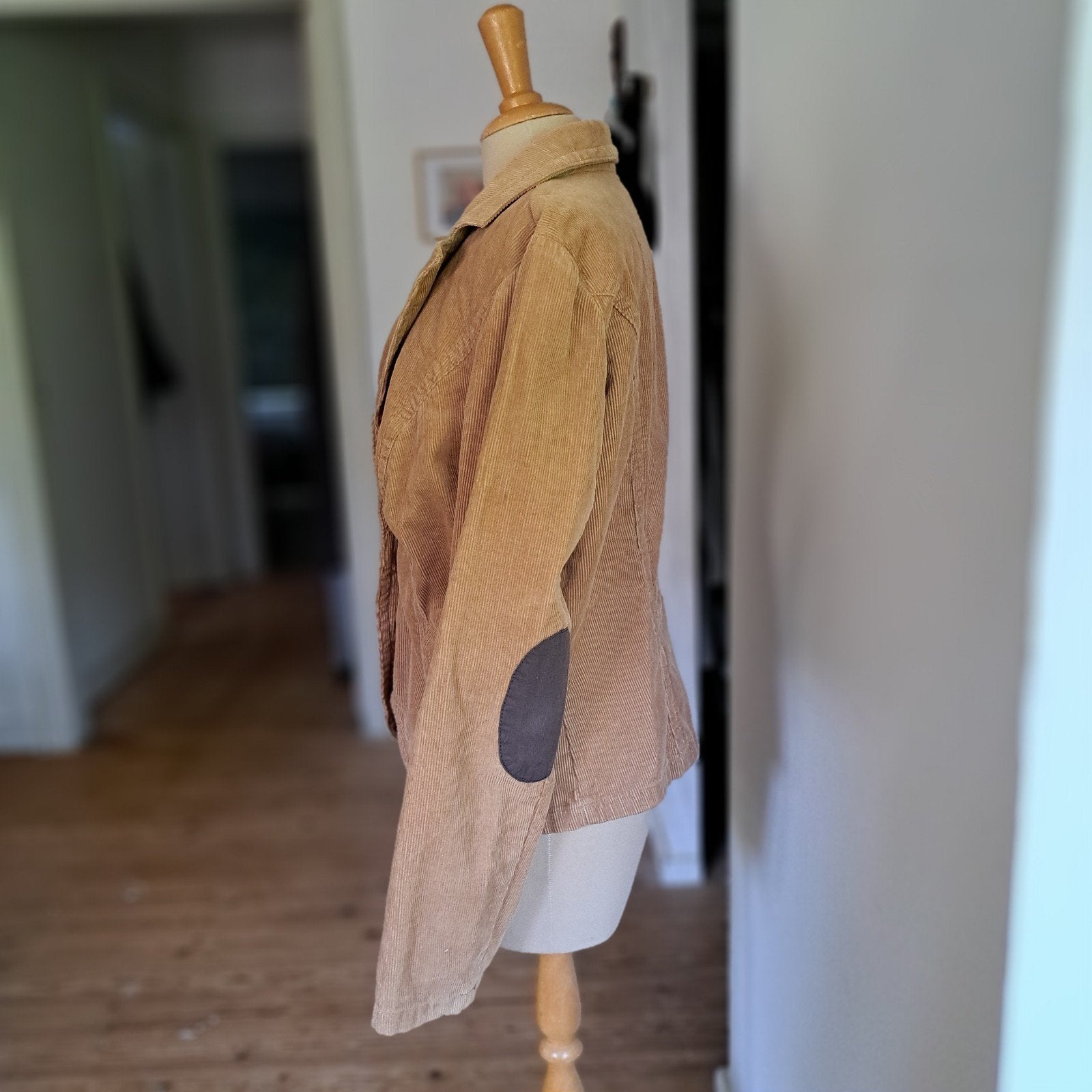 Vest in beige ribfluweel, Ophalen, Beige
