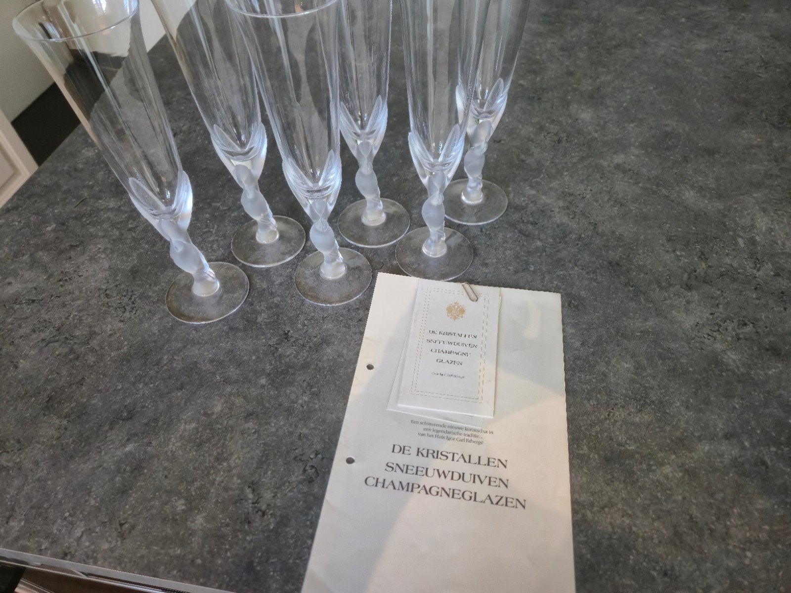 Kristallen sneeuwduiven champagneglazen, Ophalen of Verzenden