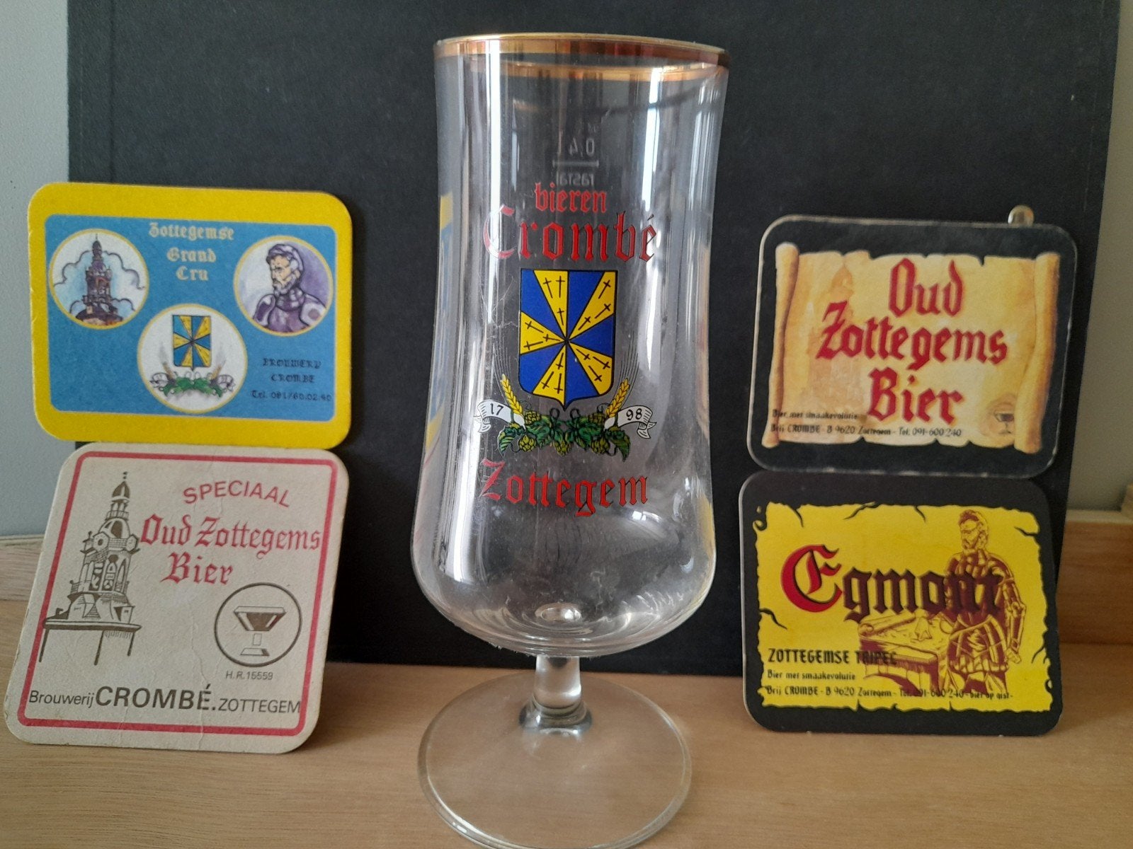 Brasserie de verres à bière Crombé Zottegem, Collections, Enlèvement ou Envoi