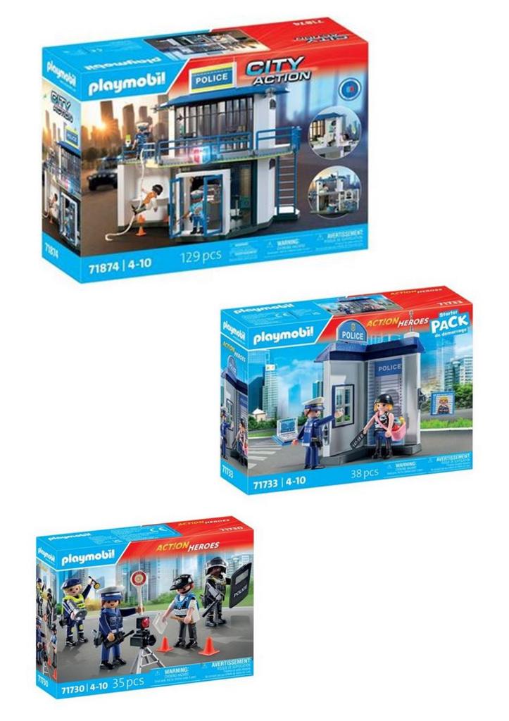 Politie bureau + verhoorkamer + politiemannen., Kinderen en Baby's, Speelgoed | Playmobil, Ophalen of Verzenden, Nieuw