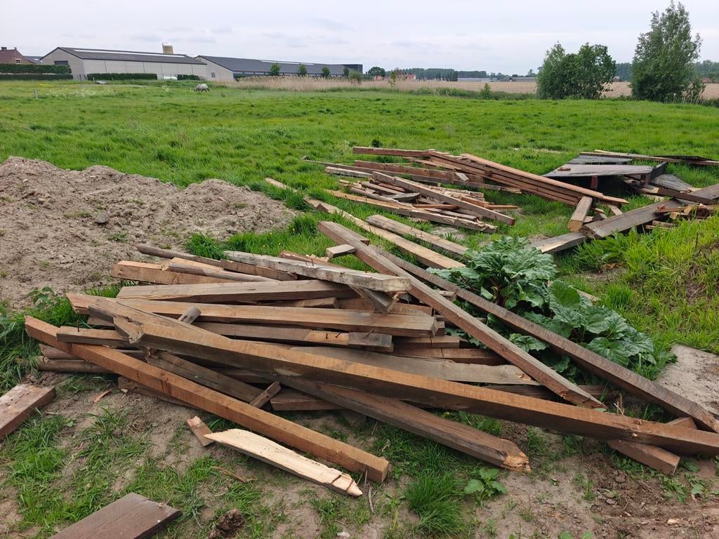 Gratis houten balken, Ophalen