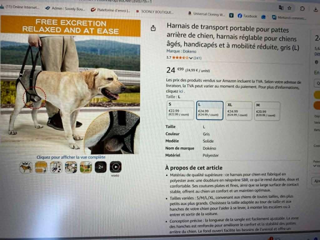 Draagbaar harnas voor de achterpoot van de hond, Dieren en Toebehoren, Ophalen of Verzenden, Zo goed als nieuw, X, X