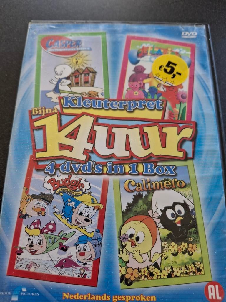 Kleuterpret. 14 uur, 4 dvd's, Cd's en Dvd's, Ophalen of Verzenden