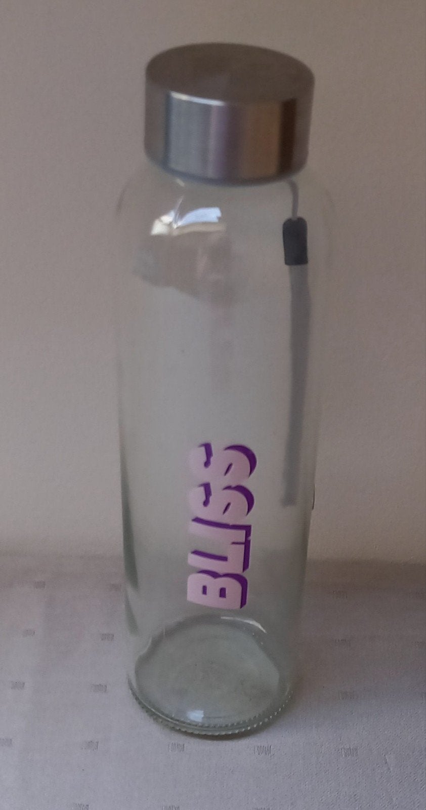 Glazen drinkfles Bliss., Sport en Fitness, Drinkbussen, Ophalen, Zo goed als nieuw