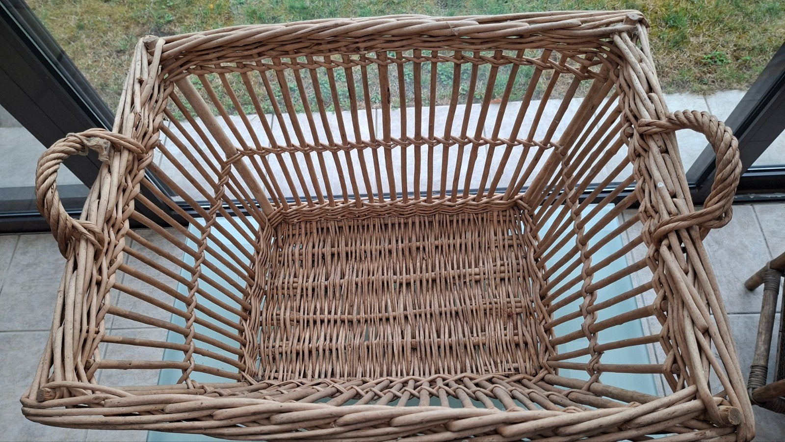 te koop rieten wasmand 77 x 60 h= 42cm, Osier, Comme neuf, Enlèvement, Autres types