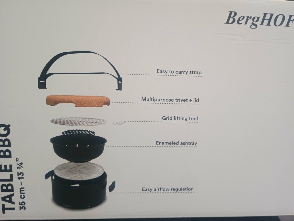 tafelbbq kolen, Ophalen, Nieuw, Berghoff, Met accessoires