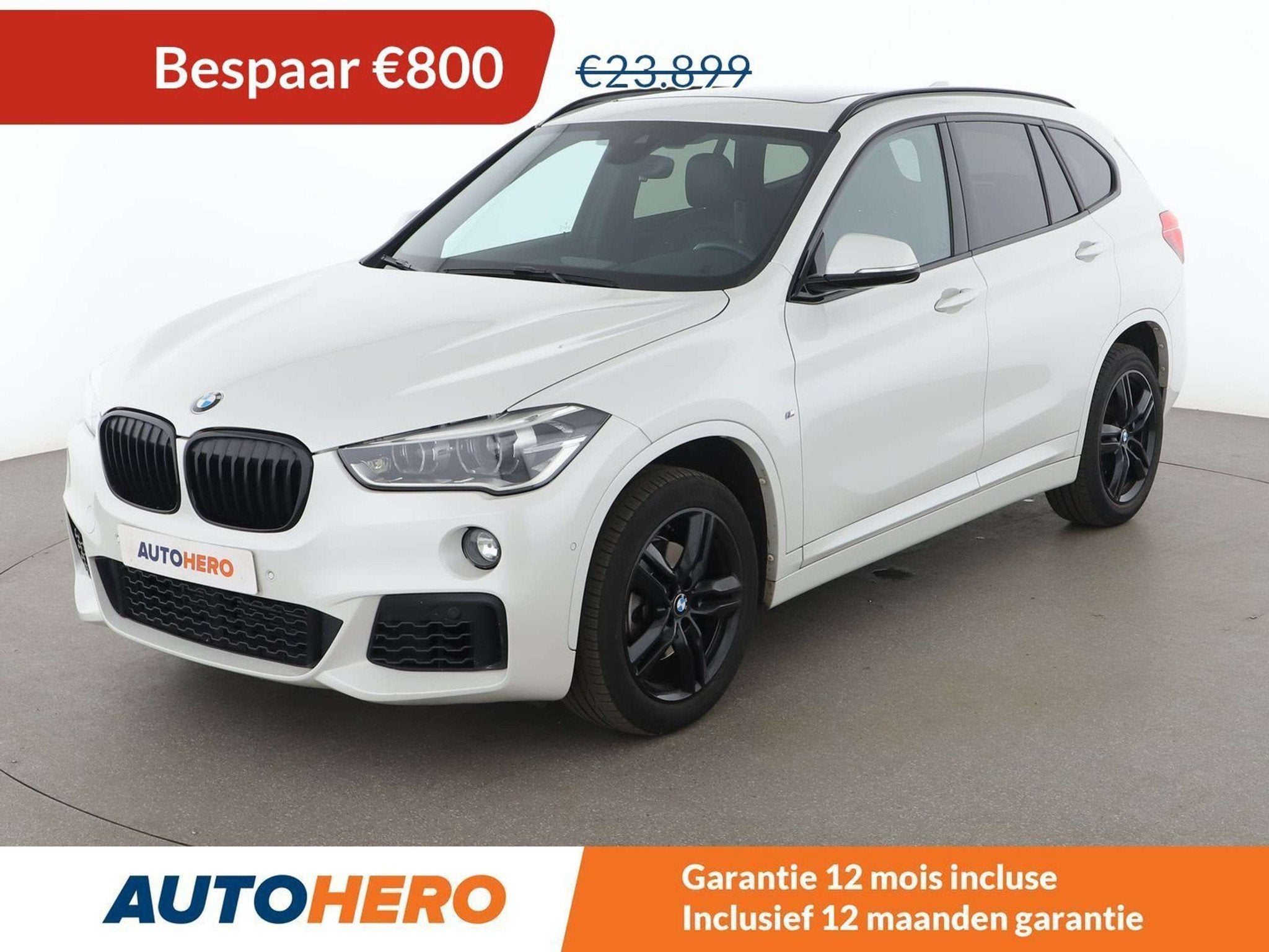 BMW X1 sDrive 18i M Sport (bj 2019, automaat), Auto's, Gebruikt, 1505 kg, Wit, Leder