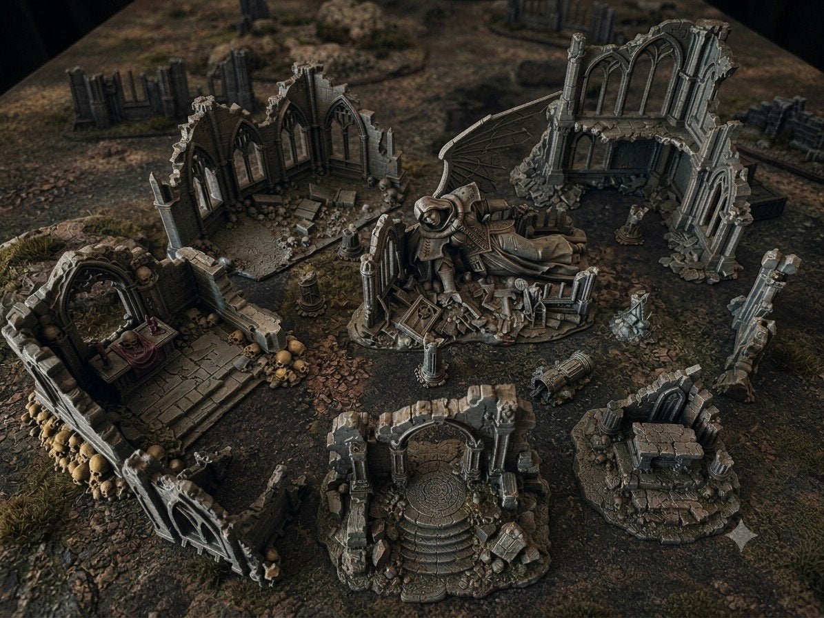 Décors Wargame - Cathédrale Gothique en Ruines - Tabletop, Enlèvement ou Envoi