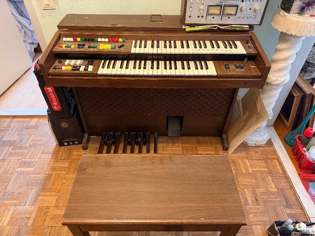 Yamaha Electone vintage orgel 2 toetsenbord+pedalboard+bank, Muziek en Instrumenten, Orgels, Gebruikt, Orgel, 2 klavieren, Ophalen