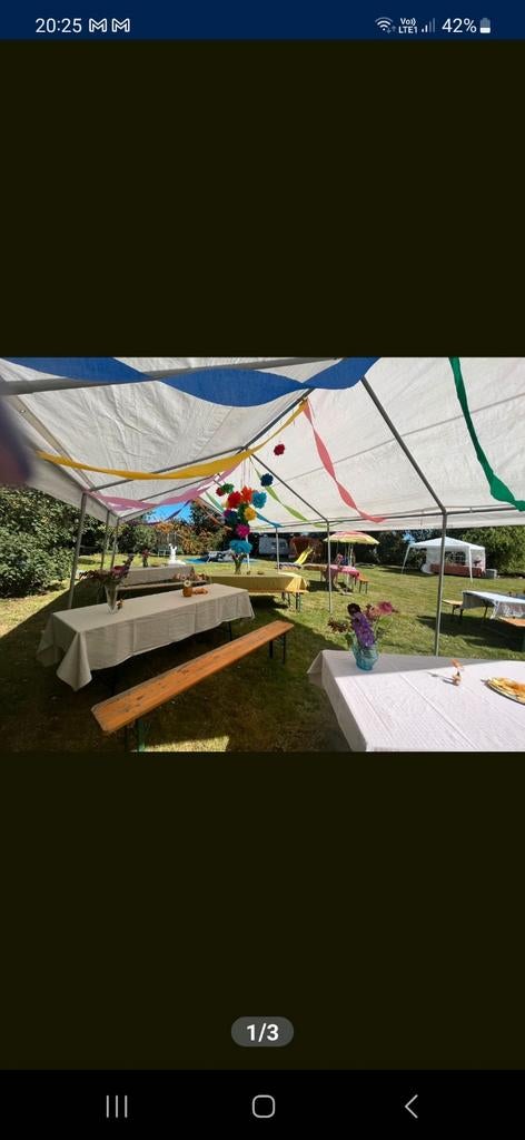 Partytent te koop/te huur, Ophalen, Gebruikt, Partytent, 8 meter of meer