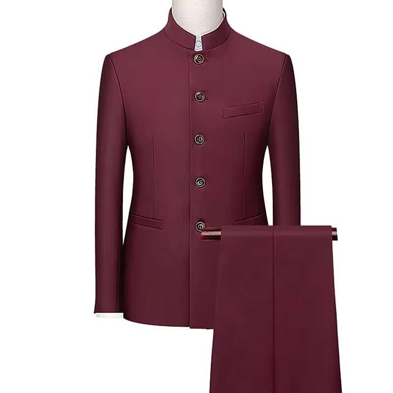 Ensemble 2 pièces, couleur bordeau, veste et pantalon, Kleding | Heren, Kostuums en vesten, Zo goed als nieuw, Maat 56/58 (XL)
