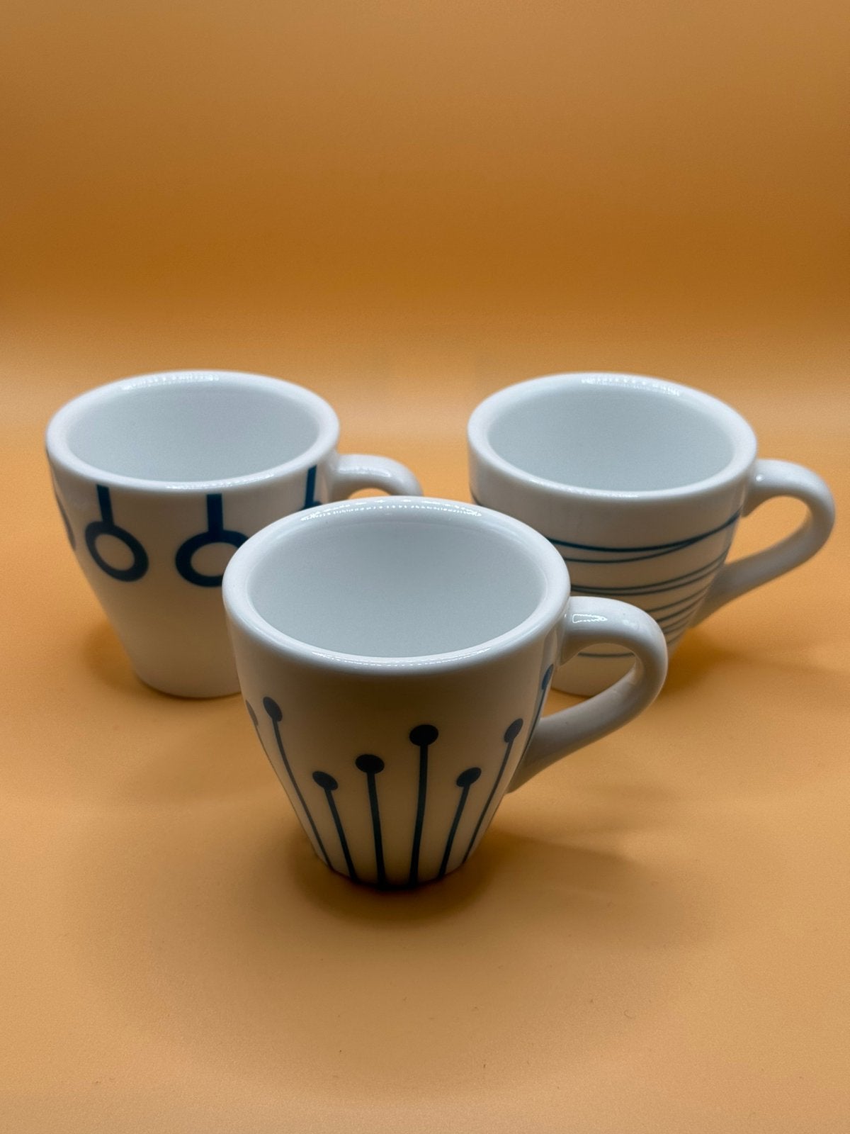Bodum Espresso kopjes set 6 stuks kop en schotels blauw wit, Ophalen