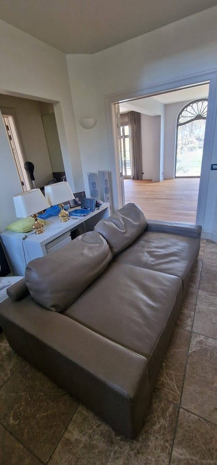 Lederen zitbank 3 zit en 2 zit, Huis en Inrichting, Ophalen, Gebruikt, Leer