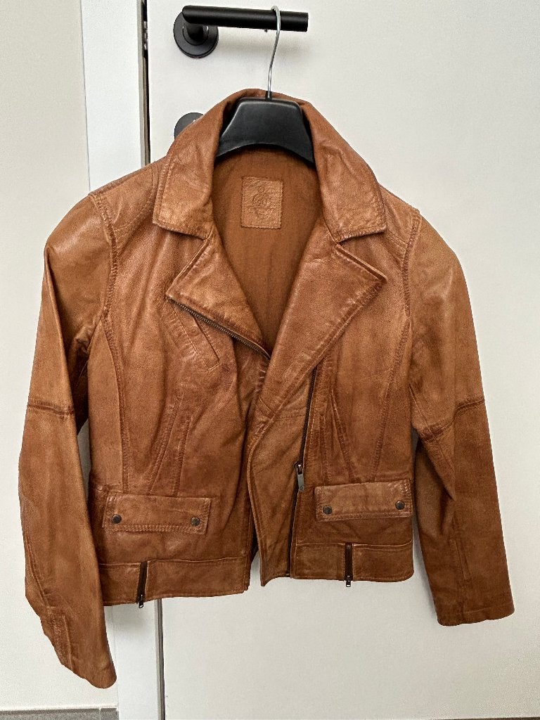 Gilet en cuir pour femme, Enlèvement, Porté, Taille 38/40 (M), Brun