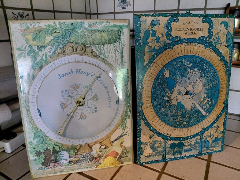 Vintage Tante Tine & Jacob Hooy's keuken kruidenwijzer, Antiek en Kunst, Ophalen of Verzenden