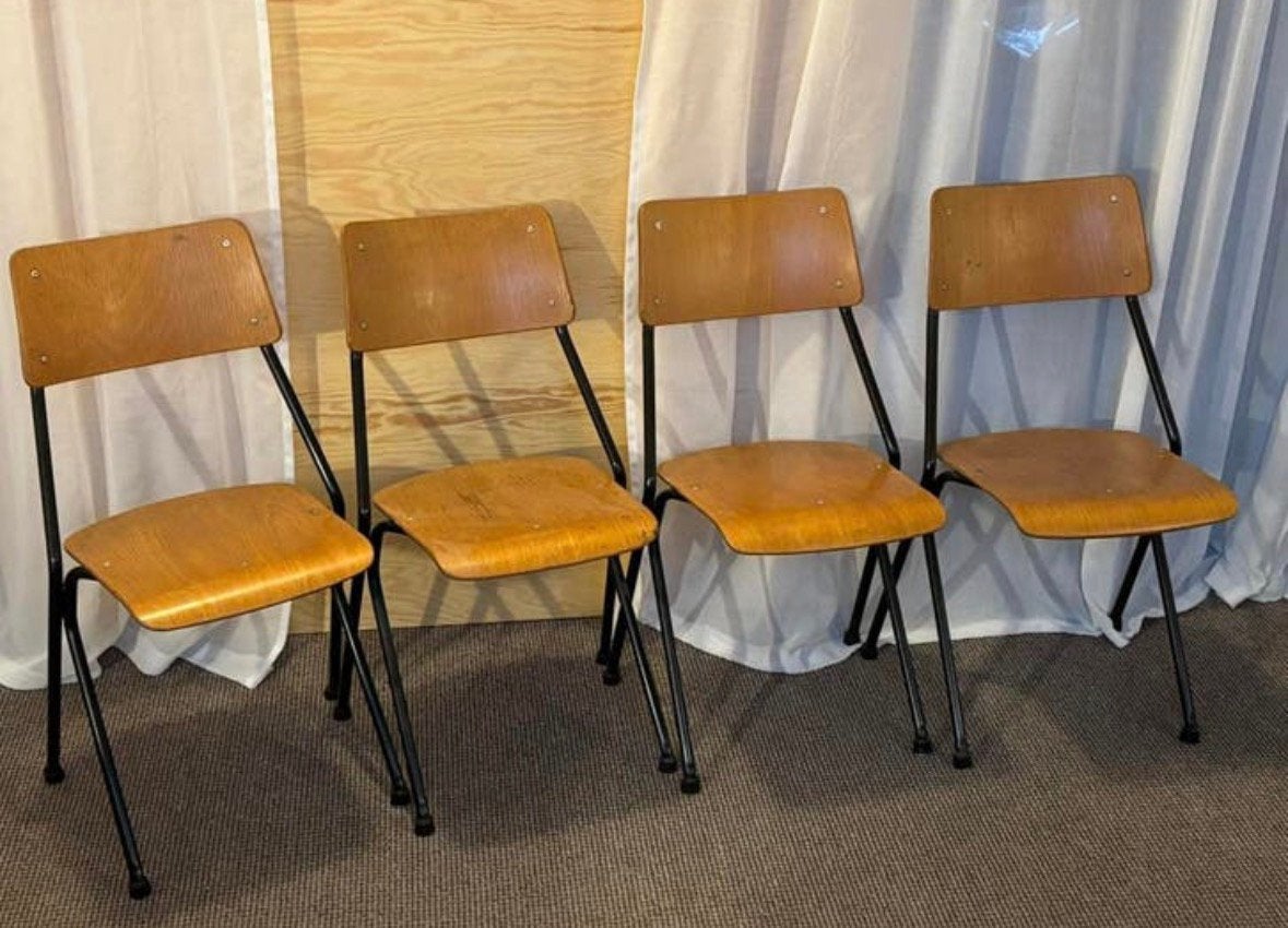 Lot de Chaises vintage post moderne, Maison & Meubles, Chaises, Une, Métal, Noir, Enlèvement