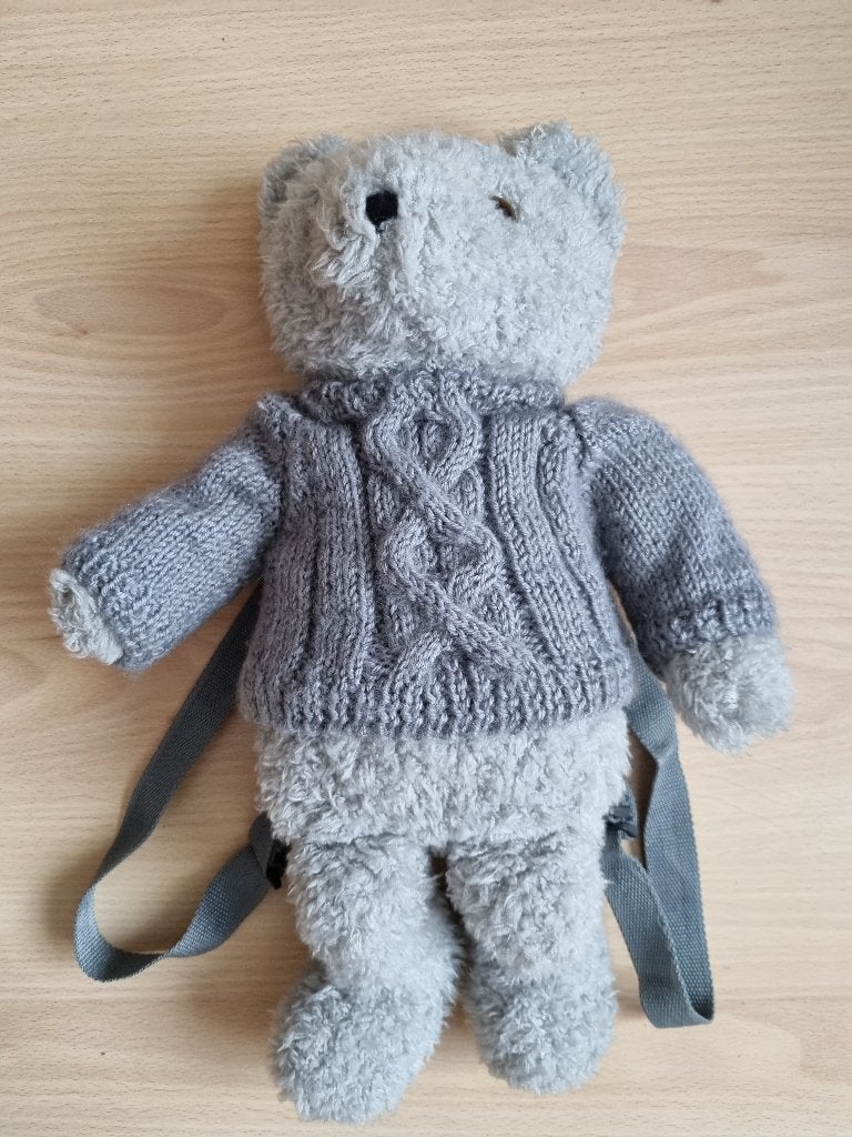 Sac à dos gris - ours, Moins de 30 cm, Autres marques, Enlèvement ou Envoi, Moins de 25 cm