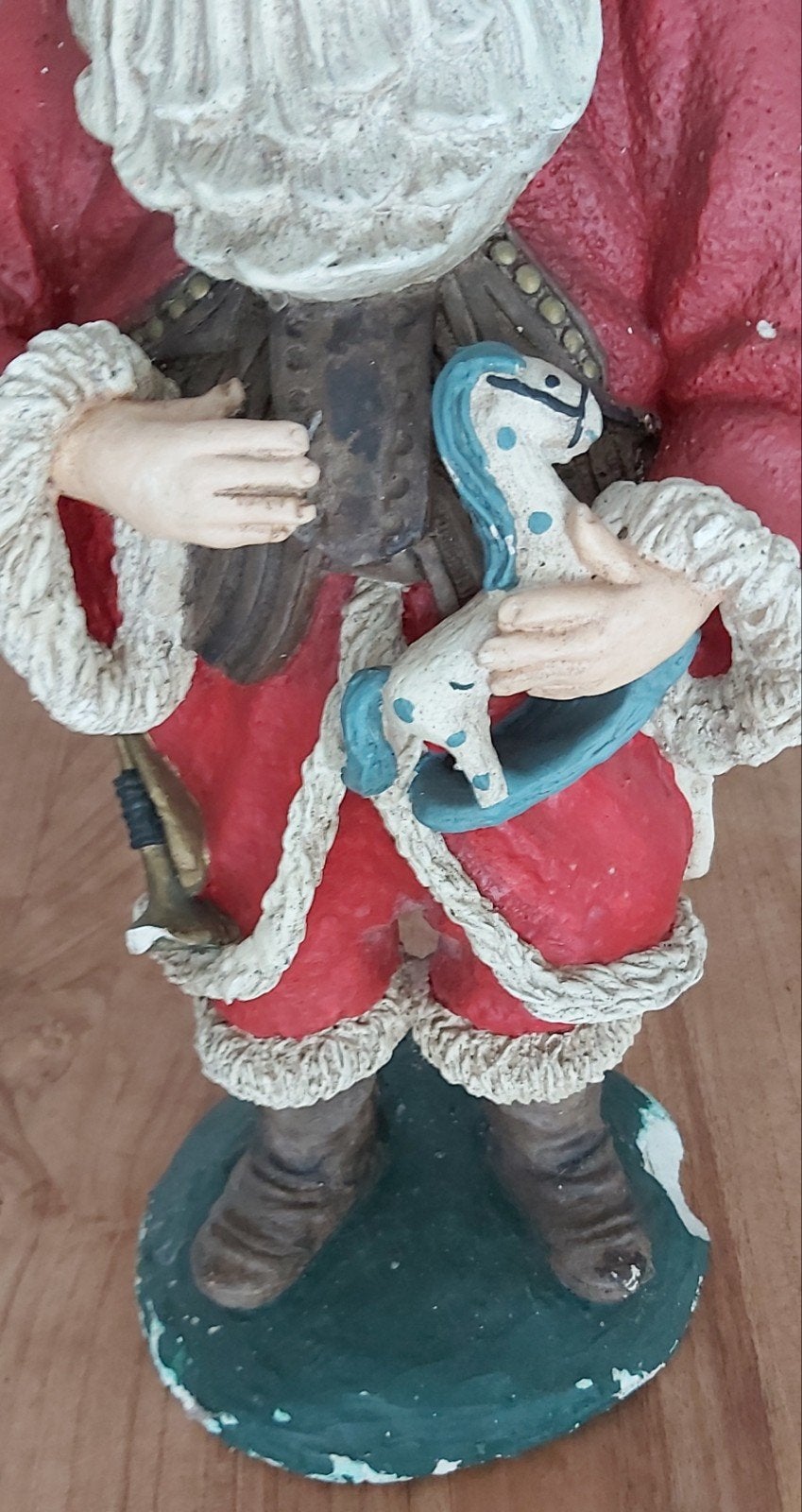 Vintage Kerstman uit 1993 Handgeschilderd Gips met werk aan., Ophalen