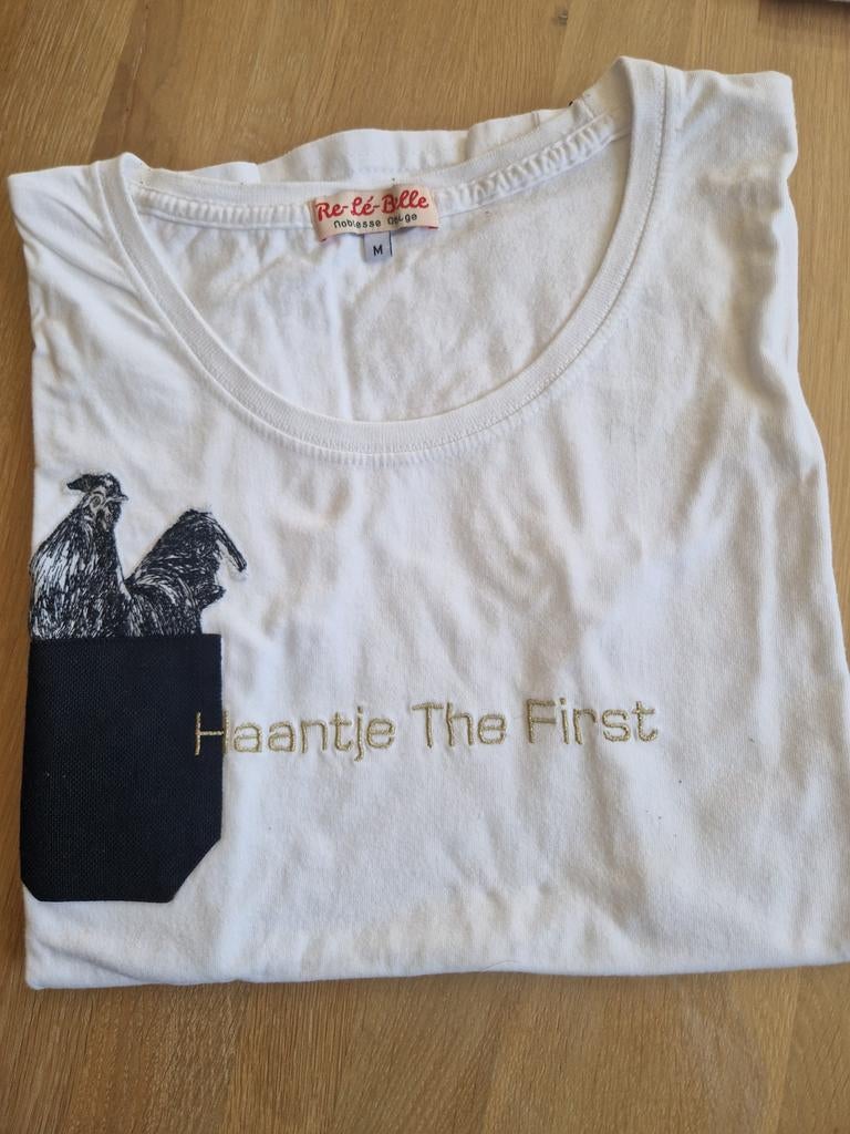 Witte t-shirt merk Re-Le-Belle maat medium, Manches courtes, Taille 38/40 (M), Re-Le-Belle, Comme neuf