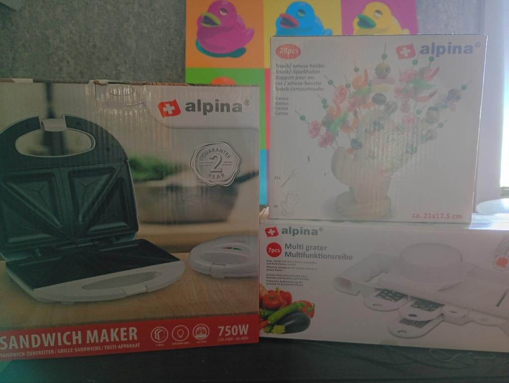 Alpina sandwichmaker multifunctionele rasp en snackhouder, Ophalen, Nieuw
