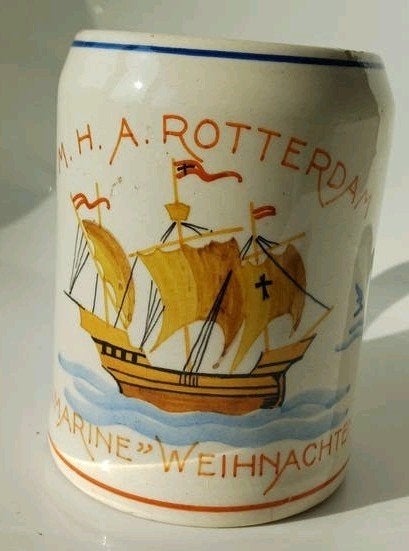 Kriegsmarine Weihnachten 1941 bierpul Rotterdam Duits, Ophalen of Verzenden