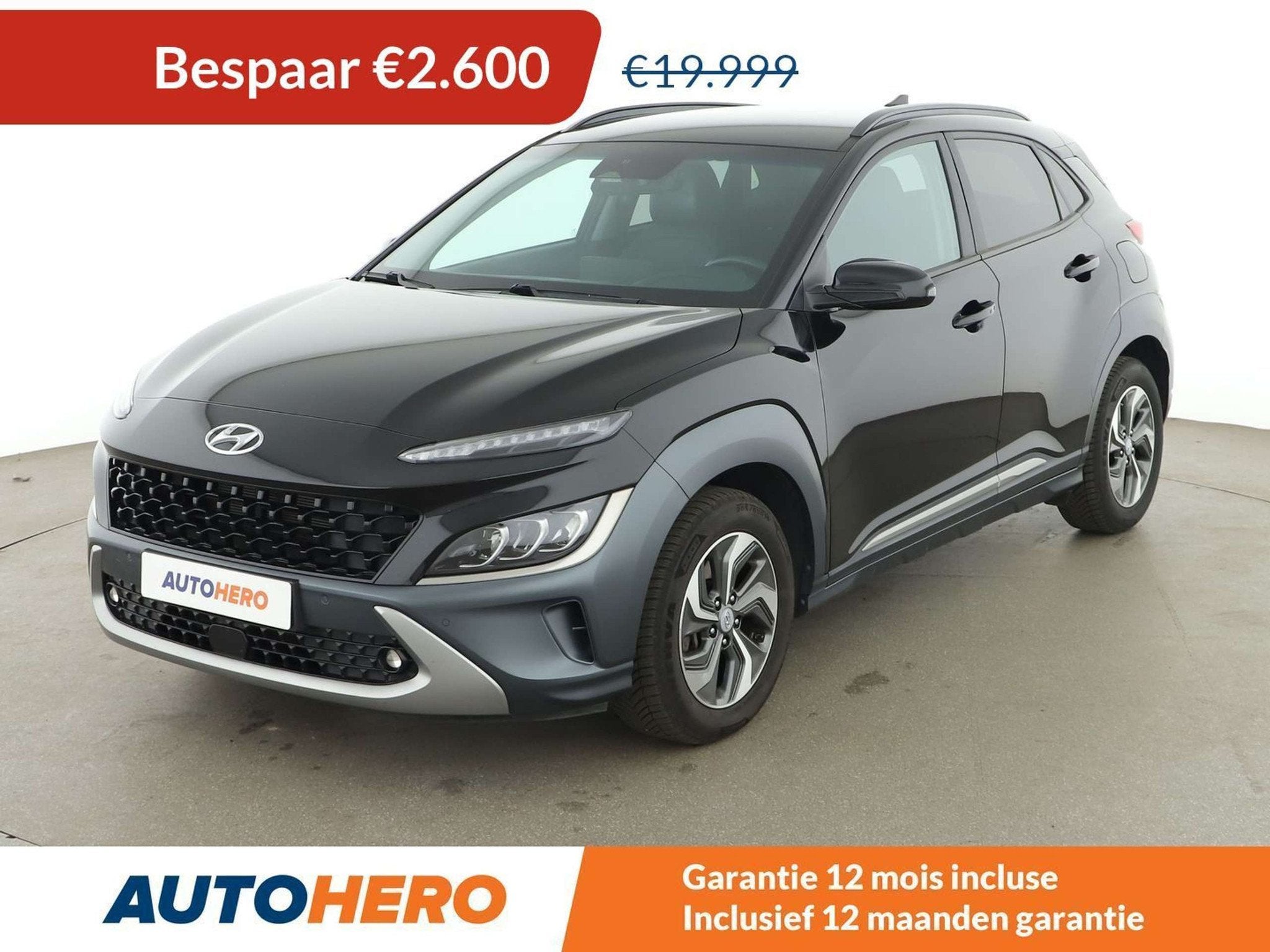 Hyundai KONA 1.6 Hybrid Style 2WD (bj 2022, automaat), Auto's, Gebruikt, 1580 cc, Zwart, 5 zetels