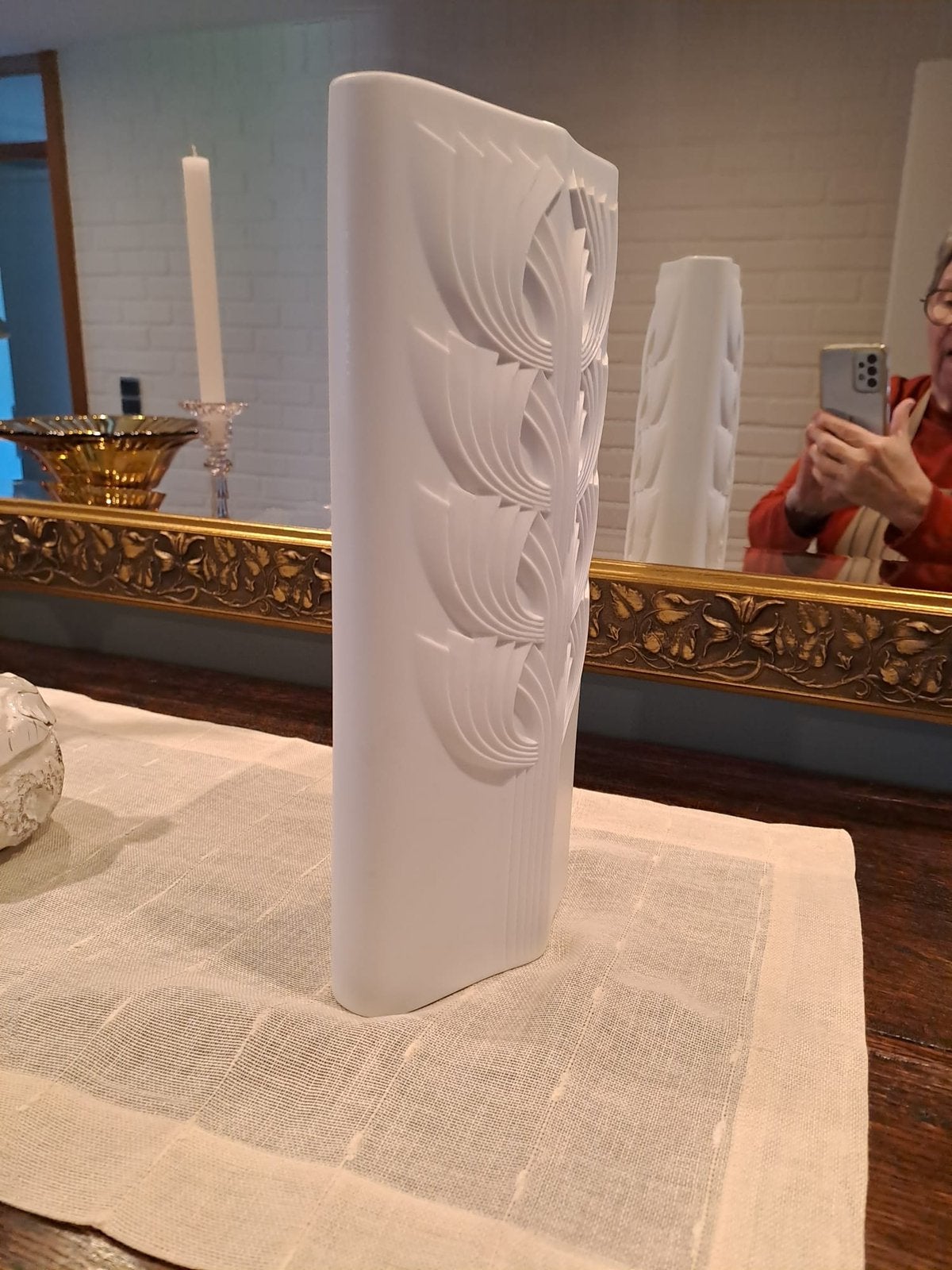 Unieke witte biscuit vaas, Ophalen of Verzenden