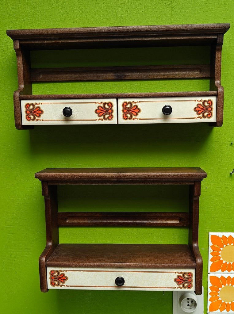 Tweedelig houten kruidenrekje, Huis en Inrichting, Keuken | Keukenbenodigdheden, Overige typen, Ophalen, Zo goed als nieuw, Hout