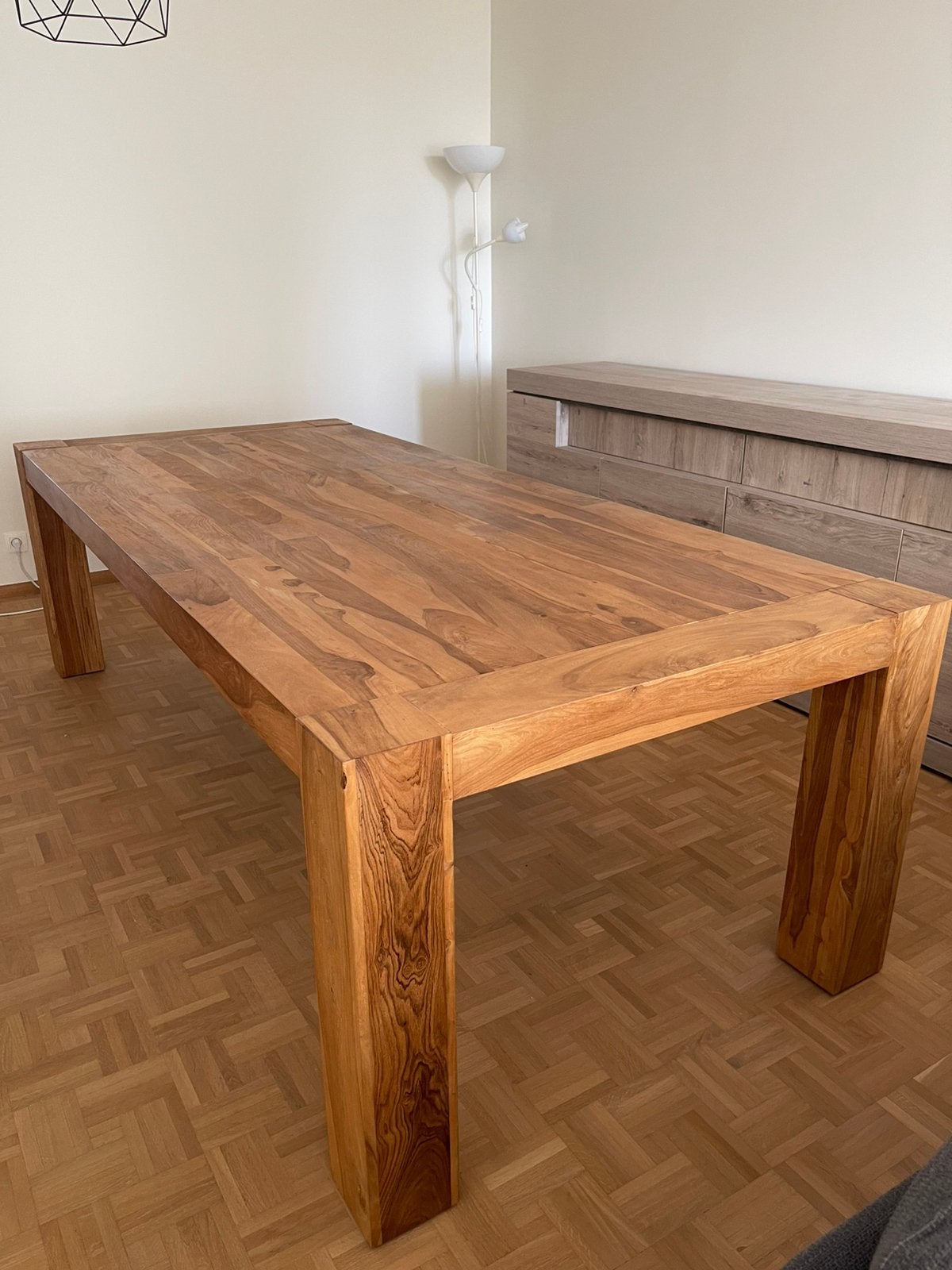 Tafel 250x110cm - sheesham massief - naturel, Ophalen, Gebruikt