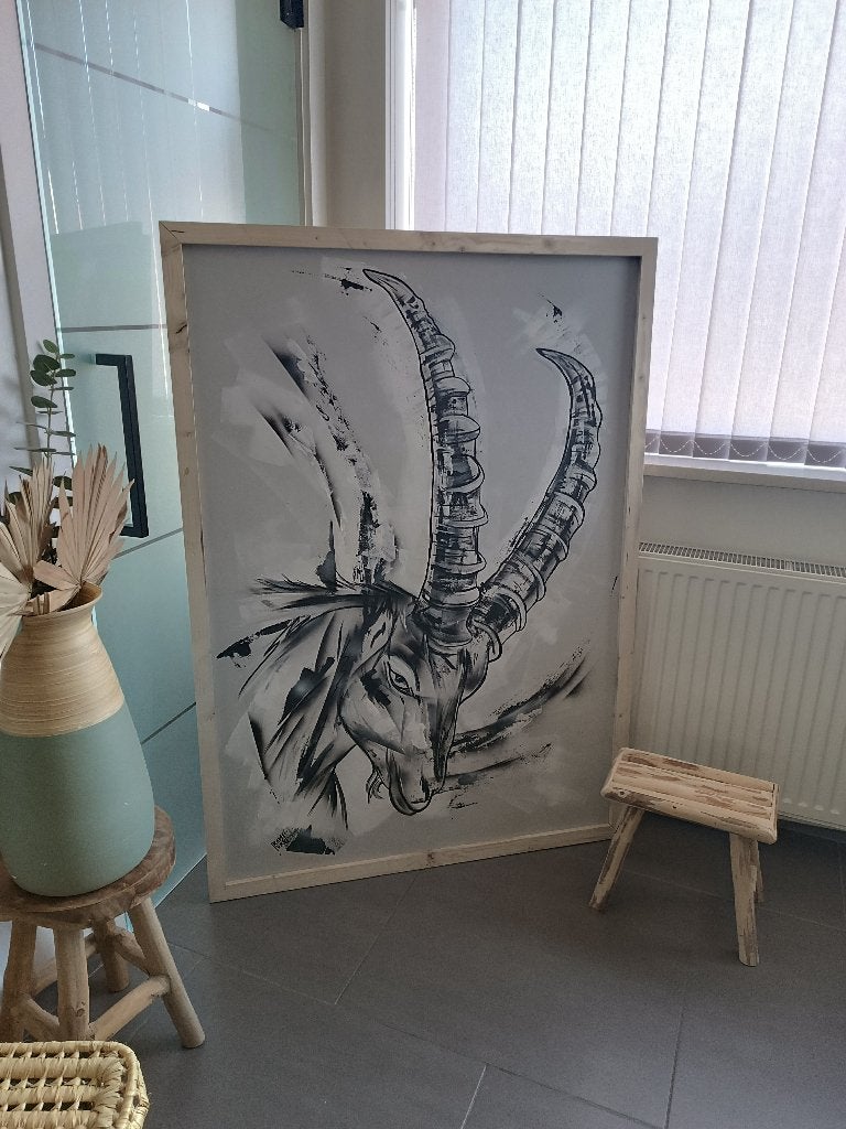 Tableau animal xxl - Art moderne, Antiquités & Art, Bois, Enlèvement ou Envoi, Laqué/vernis, Technique mixte