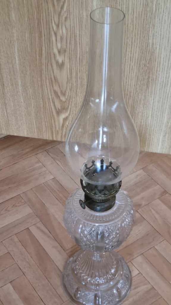 Antieke Glazen petroleumlamp- Brevete L&B (Compleet), Antiek en Kunst, Ophalen