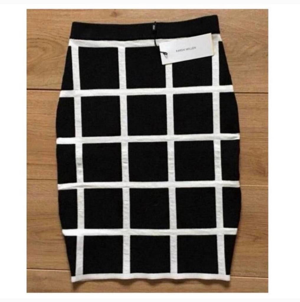 Karen Millen kort jurk rok dress XS zwart wit NIEUW rokje, Ophalen of Verzenden, Nieuw, Maat 34 (XS) of kleiner, Zwart