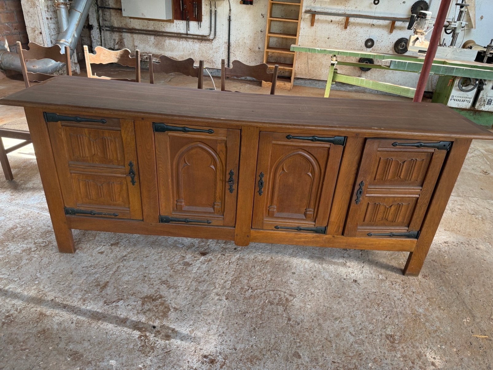 Massieve dressoir, Ophalen, Gebruikt, 50 tot 75 cm, 200 cm of meer
