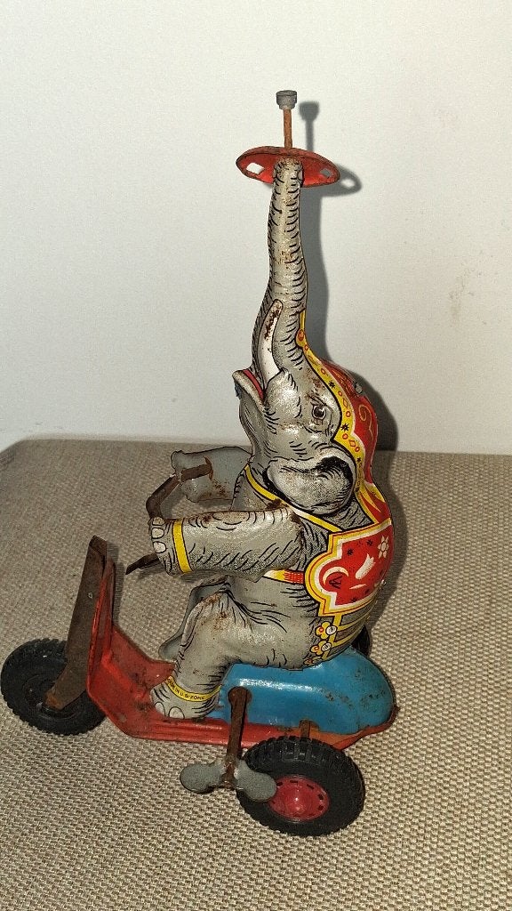 tricycle en étain vintage, éléphant, Enlèvement ou Envoi, Utilisé