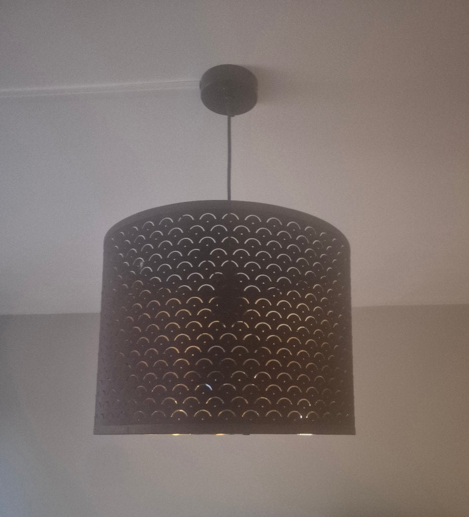 2x Ikea Nymö lampenkappen, inclusief lamp, 44 cm, Rond, Comme neuf, Enlèvement