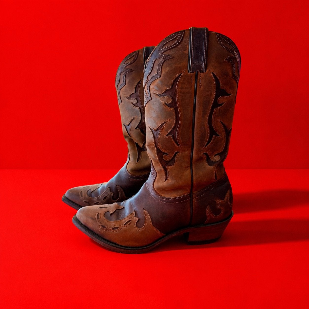 Bottes western Boulet en cuir – Made in Canada – Taille 8½ E, Enlèvement, Porté, Brun, Bottes