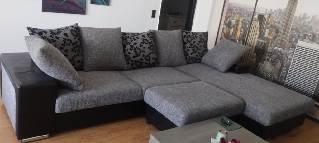 Te koop zetel in gebruikte maar goede staat!, Maison & Meubles, Canapés | Coins salons complets, Utilisé, Tissus, Enlèvement