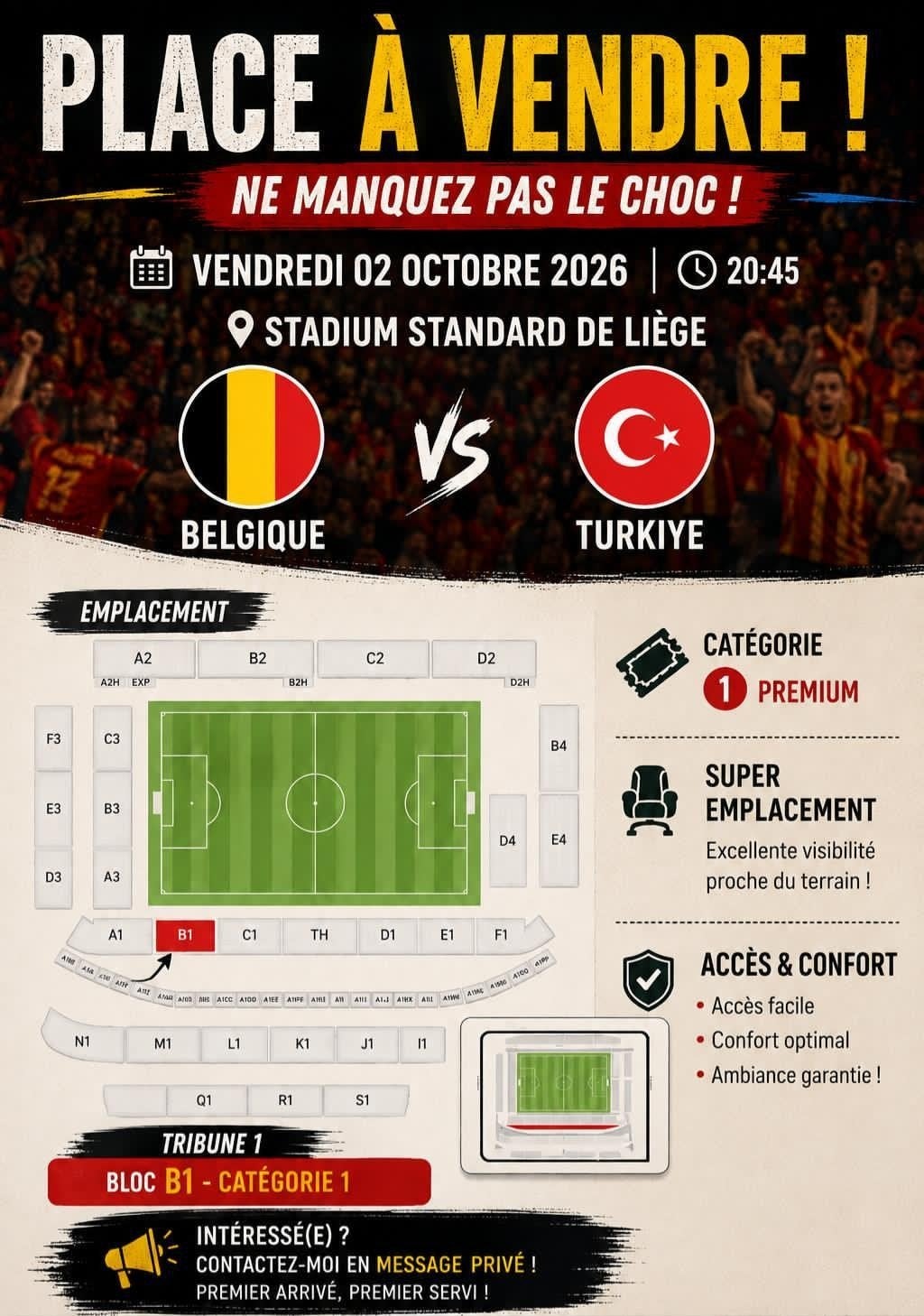 Belgique-Turquie 02/10/26, Une personne
