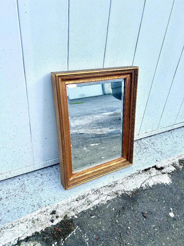 Petit miroir doré vintage 39 x 29 cm, Enlèvement, Rectangulaire, Moins de 50 cm, Moins de 100 cm