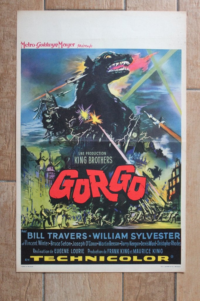filmaffiche Gorgo 1961 filmposter, Verzamelen, Posters, Zo goed als nieuw, Film en Tv, A1 t/m A3, Rechthoekig Staand, Ophalen of Verzenden